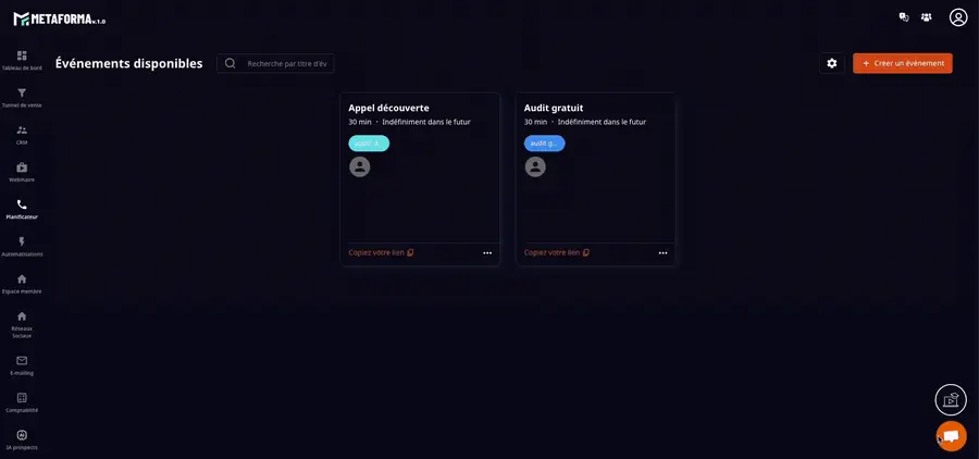 Onboarding Metaforma : vidéos explicatives intégrées pour chaque étape