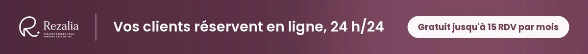 Rezalia, la prise de rendez-vous en ligne : vos clients réservent 24 h/24, gratuit jusqu'à 15 rendez-vous par mois